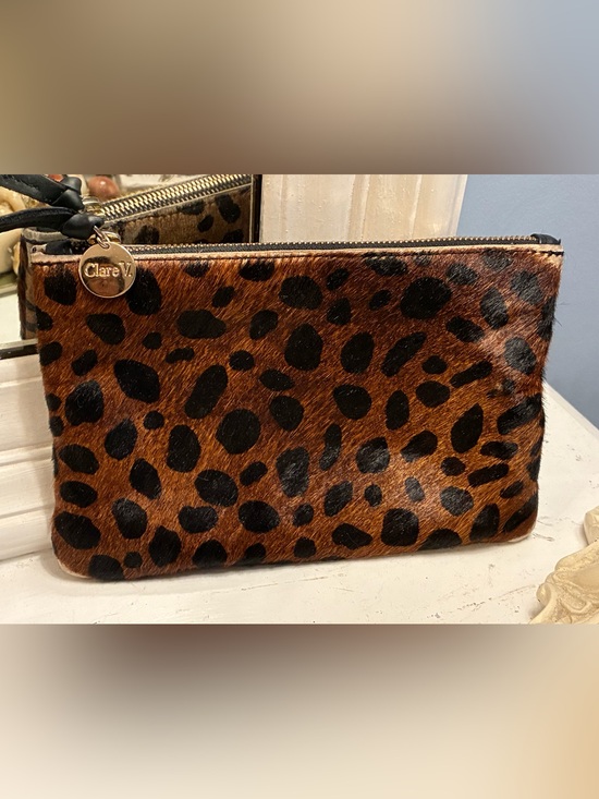 Clare V Handbags - Clare V Leopard Haircalf Zip Pouch